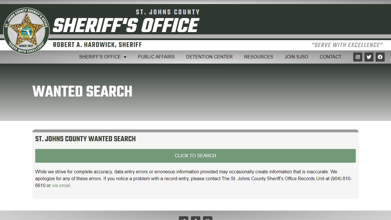 Search Wanted - St. Johns County Sheriff's Office